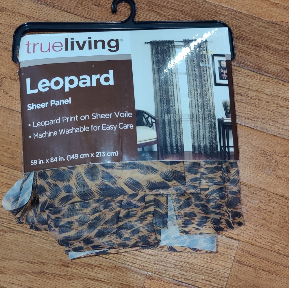 True living Leopard Sheer Panel 59" by 84"